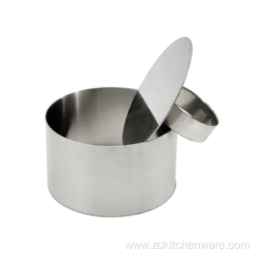 Metal Pastry Mousse Cake Ring With Press Lid